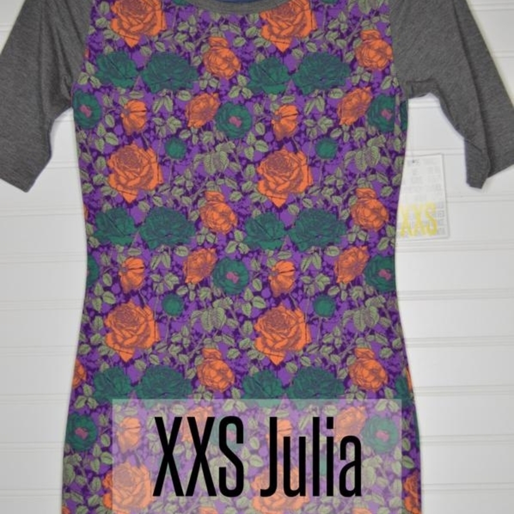 Floral Patterned Dress with Gray Sleeves
